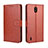 Leather Case Stands Flip Cover Holder BY5 for Nokia C2 Brown