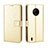 Leather Case Stands Flip Cover Holder BY5 for Nokia C200 Gold