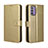 Leather Case Stands Flip Cover Holder BY5 for Nokia C300 Gold