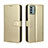 Leather Case Stands Flip Cover Holder BY5 for Nokia G22 Gold