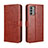 Leather Case Stands Flip Cover Holder BY5 for Nokia G400 5G Brown