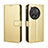 Leather Case Stands Flip Cover Holder BY5 for OnePlus 12R 5G Gold