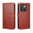 Leather Case Stands Flip Cover Holder BY5 for OnePlus Ace Pro 5G Brown