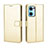 Leather Case Stands Flip Cover Holder BY5 for OnePlus Nord CE 2 5G Gold