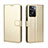 Leather Case Stands Flip Cover Holder BY5 for OnePlus Nord N20 SE Gold