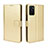 Leather Case Stands Flip Cover Holder BY5 for Oppo A55S 5G Gold