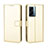 Leather Case Stands Flip Cover Holder BY5 for Oppo A57 5G Gold