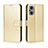 Leather Case Stands Flip Cover Holder BY5 for Oppo F21 Pro 5G Gold