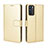 Leather Case Stands Flip Cover Holder BY5 for Oppo Reno6 5G Gold