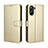 Leather Case Stands Flip Cover Holder BY5 for Realme 10 Pro 5G Gold