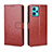 Leather Case Stands Flip Cover Holder BY5 for Realme 9 4G Brown