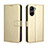 Leather Case Stands Flip Cover Holder BY5 for Realme C33 Gold