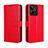 Leather Case Stands Flip Cover Holder BY5 for Realme C67 Red