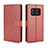 Leather Case Stands Flip Cover Holder BY5 for Sharp Aquos R6 Brown