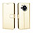Leather Case Stands Flip Cover Holder BY5 for Sharp Aquos R7s Gold