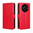 Leather Case Stands Flip Cover Holder BY5 for Sharp Aquos R8 Pro Red