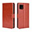 Leather Case Stands Flip Cover Holder BY5 for Sharp Aquos Sense4 Basic Brown