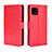 Leather Case Stands Flip Cover Holder BY5 for Sharp Aquos Sense4 Basic Red