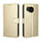 Leather Case Stands Flip Cover Holder BY5 for Sharp Aquos Sense7 Gold