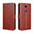 Leather Case Stands Flip Cover Holder BY5 for Sharp Rouvo V Brown