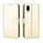 Leather Case Stands Flip Cover Holder BY5 for Sharp Simple Sumaho 6 Gold