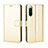 Leather Case Stands Flip Cover Holder BY5 for Sony Xperia 10 IV SOG07 Gold