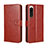 Leather Case Stands Flip Cover Holder BY5 for Sony Xperia 5 IV Brown