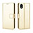 Leather Case Stands Flip Cover Holder BY5 for Sony Xperia Ace III SO-53C Gold