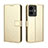 Leather Case Stands Flip Cover Holder BY5 for Vivo iQOO Z6 Lite 5G Gold