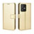 Leather Case Stands Flip Cover Holder BY5 for Vivo V23 Pro 5G Gold