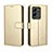 Leather Case Stands Flip Cover Holder BY5 for Vivo V25 Pro 5G Gold