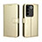 Leather Case Stands Flip Cover Holder BY5 for Vivo V27 5G Gold