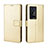 Leather Case Stands Flip Cover Holder BY5 for Vivo X70 Pro+ Plus 5G Gold