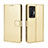 Leather Case Stands Flip Cover Holder BY5 for Vivo X70t Gold