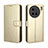 Leather Case Stands Flip Cover Holder BY5 for Vivo X90 Pro 5G Gold