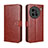 Leather Case Stands Flip Cover Holder BY5 for Vivo X90 Pro+ Plus 5G Brown