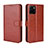 Leather Case Stands Flip Cover Holder BY5 for Vivo Y01A Brown