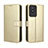 Leather Case Stands Flip Cover Holder BY5 for Vivo Y11 (2023) Gold