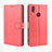 Leather Case Stands Flip Cover Holder BY5 for Vivo Y12 Red