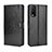 Leather Case Stands Flip Cover Holder BY5 for Vivo Y20G Black