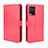 Leather Case Stands Flip Cover Holder BY5 for Vivo Y21 Red