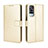 Leather Case Stands Flip Cover Holder BY5 for Vivo Y51 (2021) Gold