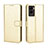 Leather Case Stands Flip Cover Holder BY5 for Vivo Y55s (2021) Gold