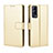 Leather Case Stands Flip Cover Holder BY5 for Vivo Y72 5G Gold