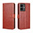 Leather Case Stands Flip Cover Holder BY5 for Vivo Y77 5G Brown