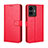 Leather Case Stands Flip Cover Holder BY5 for Vivo Y77e 5G Red