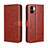 Leather Case Stands Flip Cover Holder BY5 for Xiaomi Poco C50 Brown