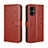 Leather Case Stands Flip Cover Holder BY5 for Xiaomi Poco M4 5G Brown