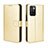 Leather Case Stands Flip Cover Holder BY5 for Xiaomi Redmi 10 4G Gold