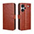 Leather Case Stands Flip Cover Holder BY5 for Xiaomi Redmi Note 13 Pro+ Plus 5G Brown